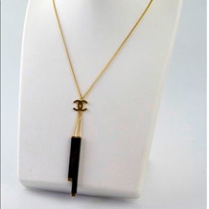 NIB Authentic Vintage CHANEL lariat wood necklace - with box